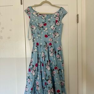 Hell Bunny Blue Floral Maxi Dress